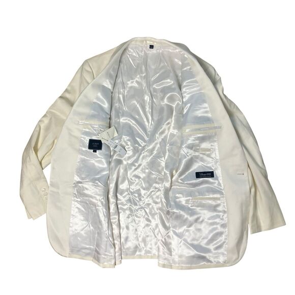 J Crew Dinner Jacket Mens 46L Off White Ludlow Slim Fit Italian Wool A7132 *Read - Picture 8 of 16